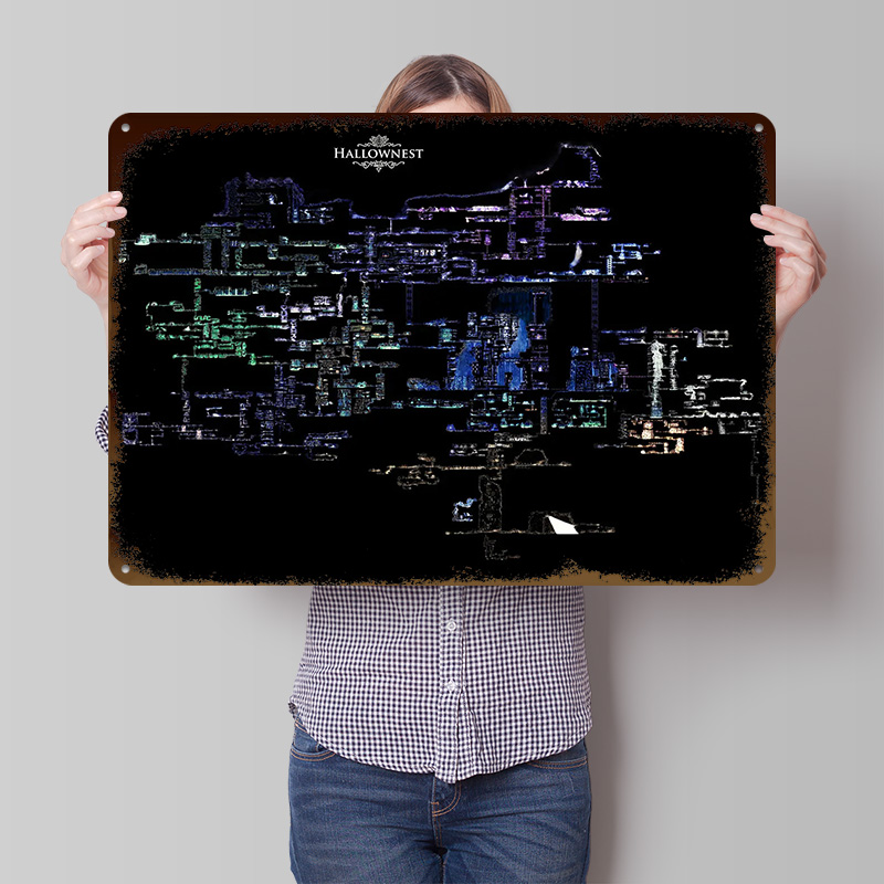 Custom Map Poster - Poster Logam 3D Ringan Hollow Knight