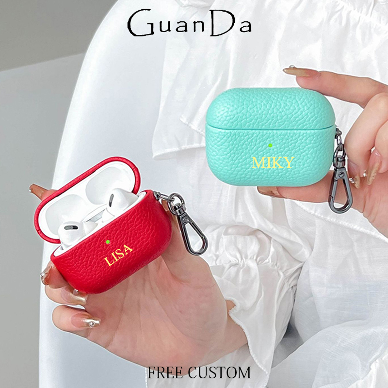 Casing Earphone Mini Lucu DIY, - Monogram Keychain Leather ulasan dan harga