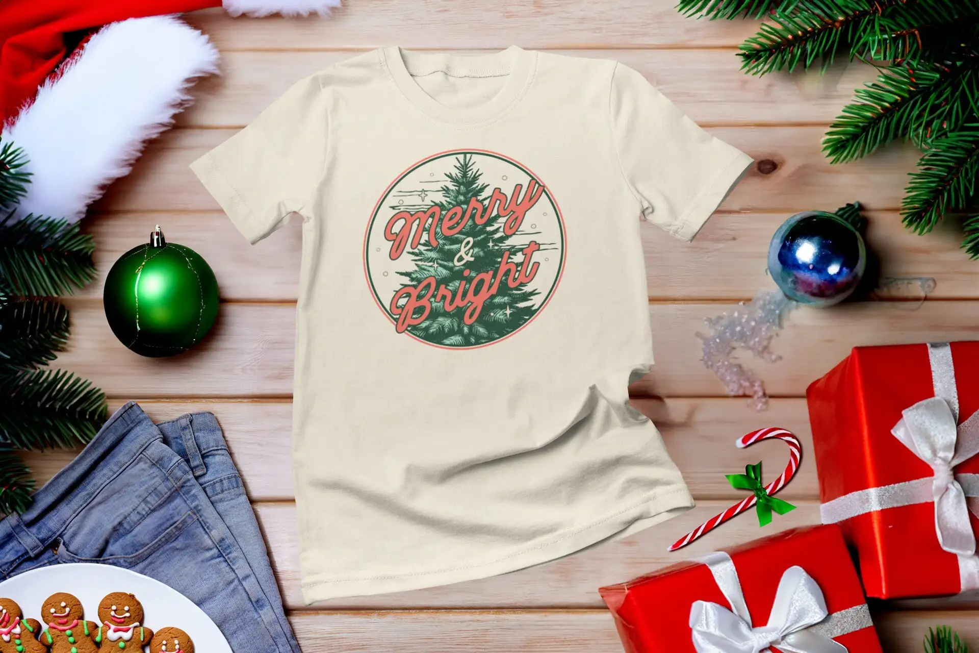 Kaos Merry and Bright Trees Fa - Family Tree Print ulasan dan harga