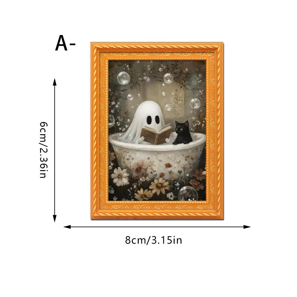 Magnet Kulkas Halloween 3d Kre - Engraved Wood Frame ulasan dan harga